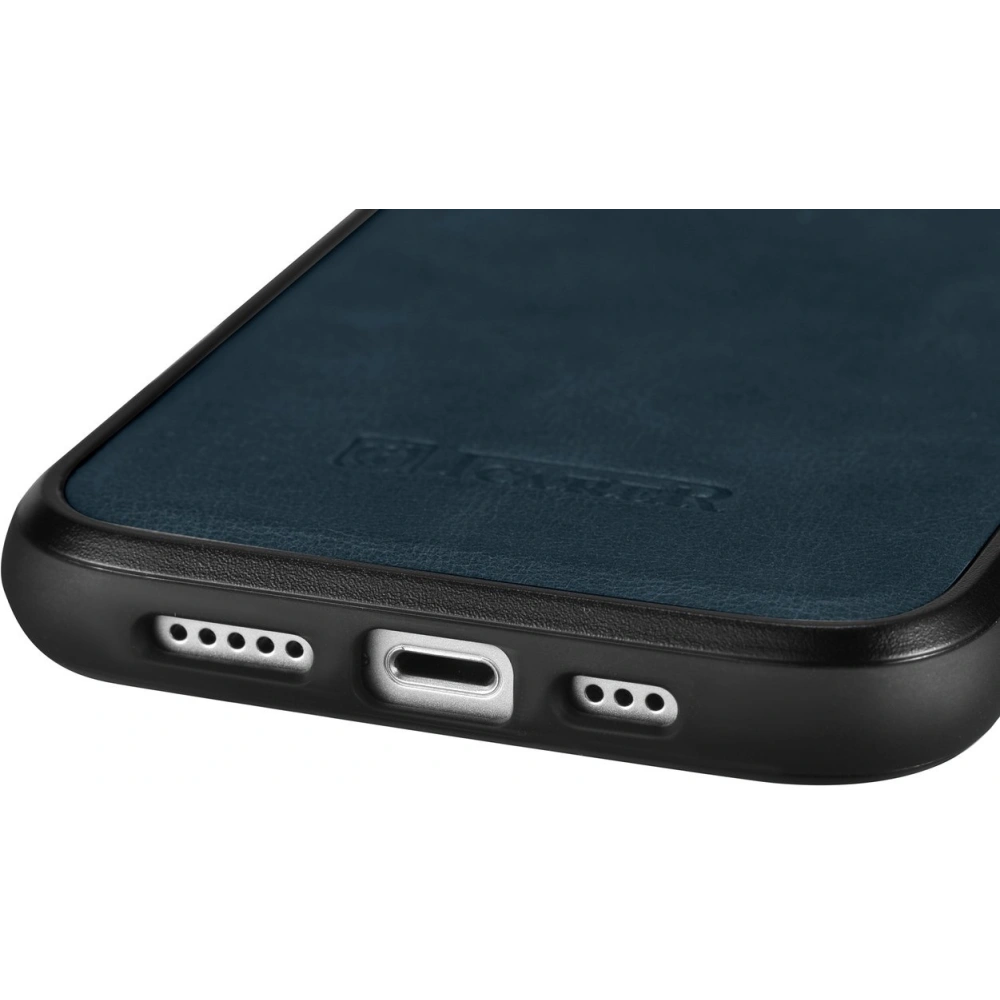 Etui iCarer Leather Oil Wax MagSafe Apple iPhone 14 Pro Max niebieski
