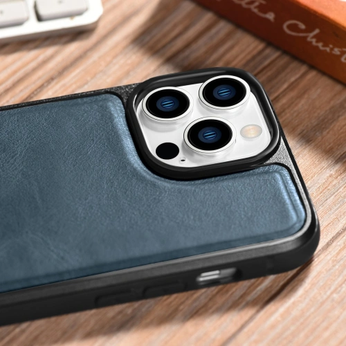 Kup Etui iCarer Leather Oil Wax MagSafe Apple iPhone 14 Pro Max niebieski - ICR435 - {ean13} - Sklep Home Screen