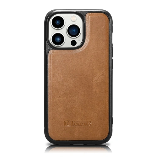Kup Case iCarer Leder Öl Wachs MagSafe Apple iPhone 14 Pro Max hellbraun - ICR436 - {ean13} - Sklep Home Screen