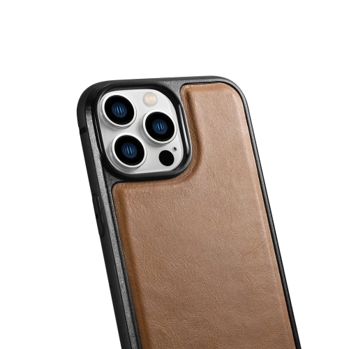 Kup Case iCarer Leder Öl Wachs MagSafe Apple iPhone 14 Pro Max hellbraun - ICR436 - {ean13} - Sklep Home Screen