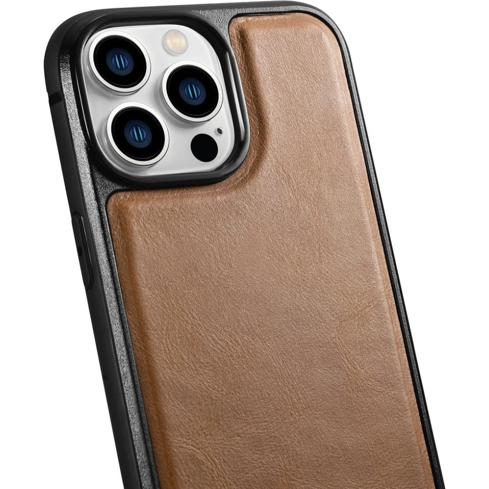 Etui iCarer Leather Oil Wax MagSafe Apple iPhone 14 Pro Max jasnobrązowy