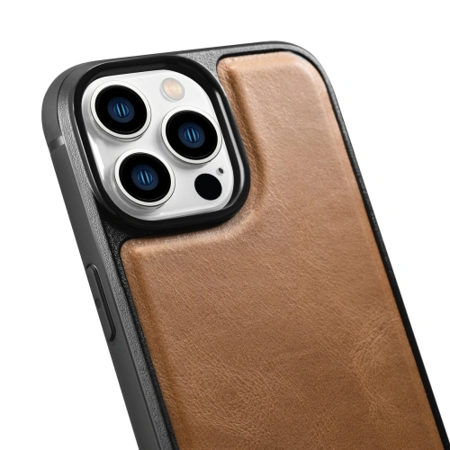 Kup Case iCarer Leder Öl Wachs MagSafe Apple iPhone 14 Pro Max hellbraun - ICR436 - {ean13} - Sklep Home Screen