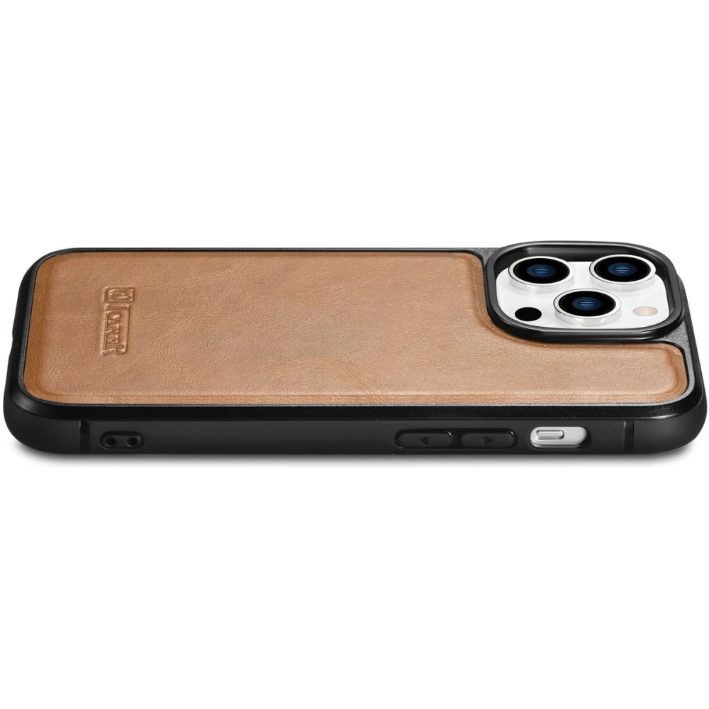 Etui iCarer Leather Oil Wax MagSafe Apple iPhone 14 Pro Max jasnobrązowy