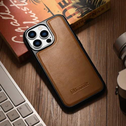 Kup Case iCarer Leder Öl Wachs MagSafe Apple iPhone 14 Pro Max hellbraun - ICR436 - {ean13} - Sklep Home Screen