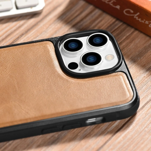 Kup Case iCarer Leder Öl Wachs MagSafe Apple iPhone 14 Pro Max hellbraun - ICR436 - {ean13} - Sklep Home Screen