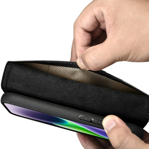 Buy iCarer Oil Wax Wallet Anti-RFID 2in1 Apple iPhone 14 black - ICR437 - {ean13} - Home Screen Store Europe