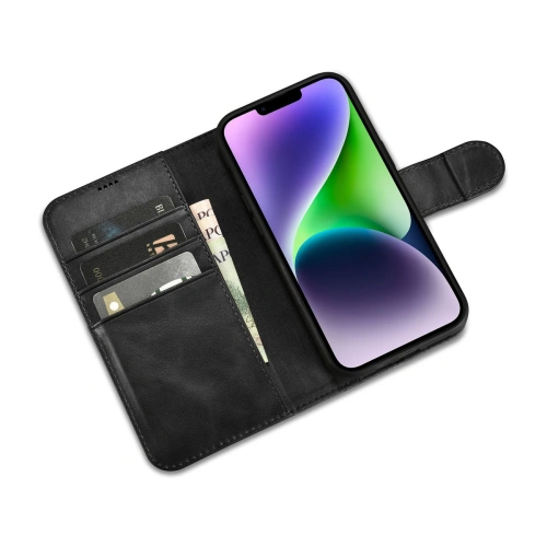 Buy iCarer Oil Wax Wallet Anti-RFID 2in1 Apple iPhone 14 black - ICR437 - {ean13} - Home Screen Store Europe