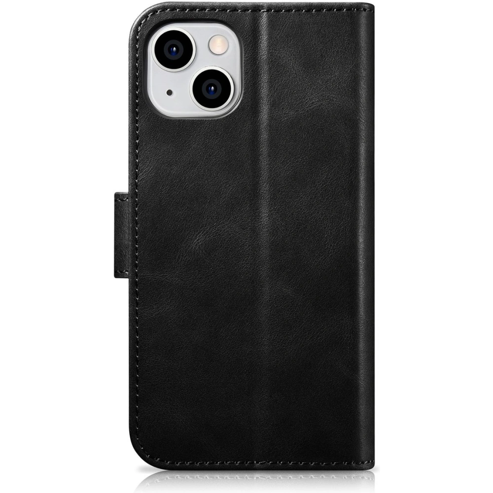 Etui iCarer Oil Wax Wallet Anti-RFID 2in1 Apple iPhone 14 czarny