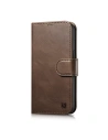 iCarer Oil Wax Wallet Anti-RFID 2in1 Apple iPhone 14 brown