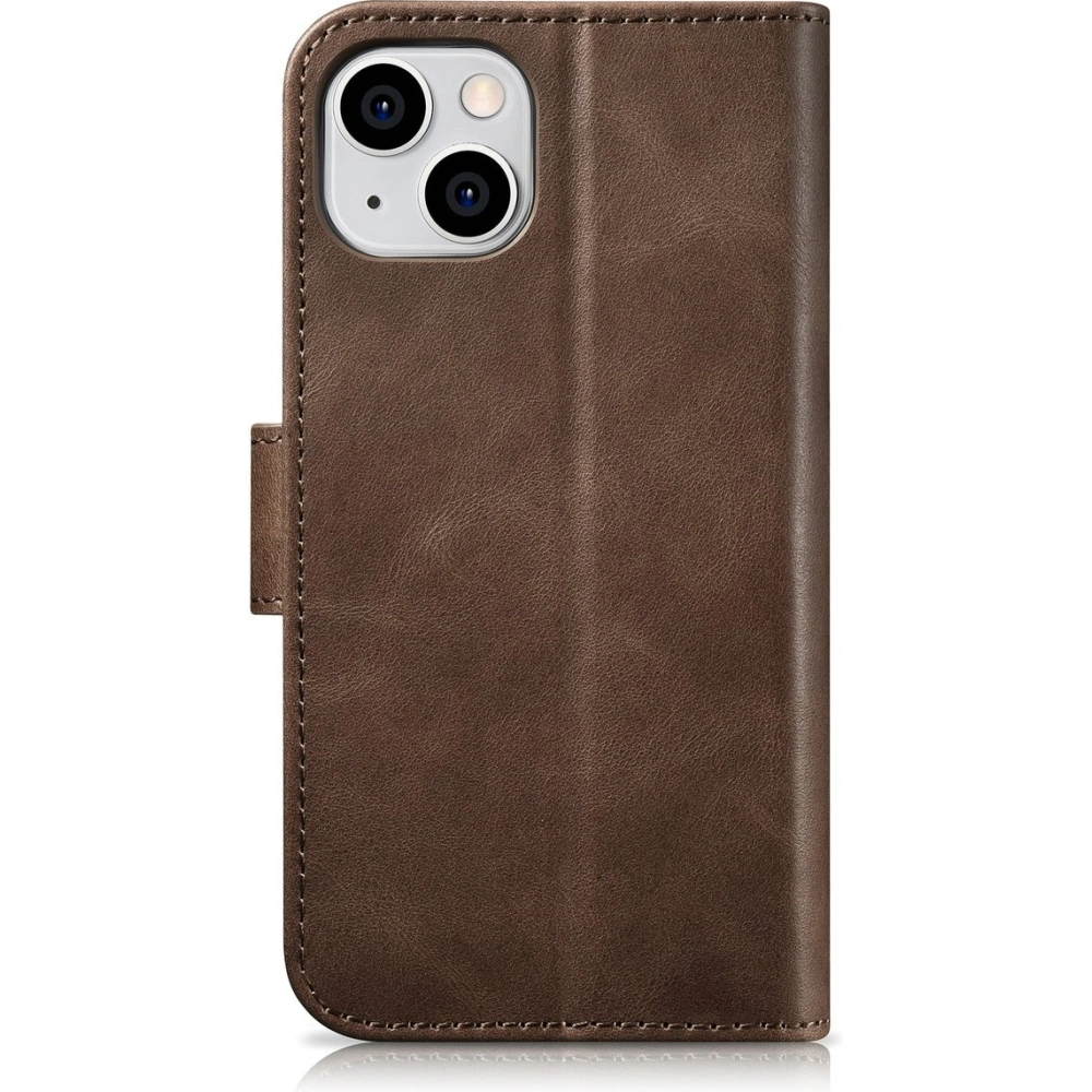 Etui iCarer Oil Wax Wallet Anti-RFID 2in1 Apple iPhone 14 brązowy