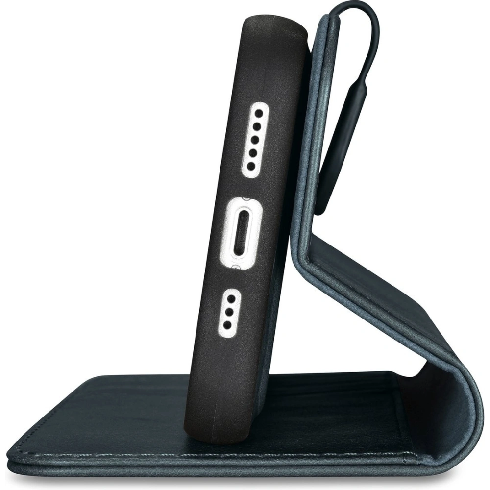 Etui iCarer Oil Wax Wallet Anti-RFID 2in1 Apple iPhone 14 niebieski