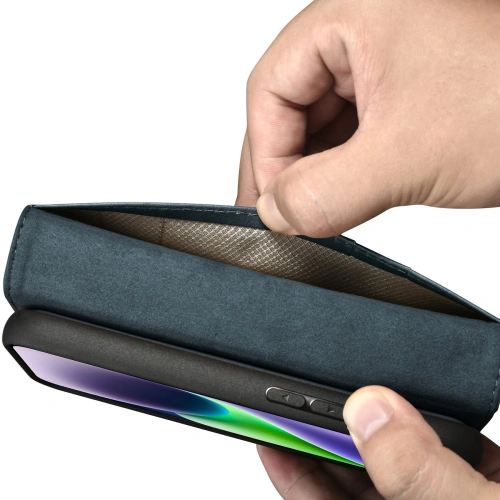 Kup Case iCarer Oil Wax Wallet Anti-RFID 2in1 Apple iPhone 14 blau - ICR439 - {ean13} - Sklep Home Screen
