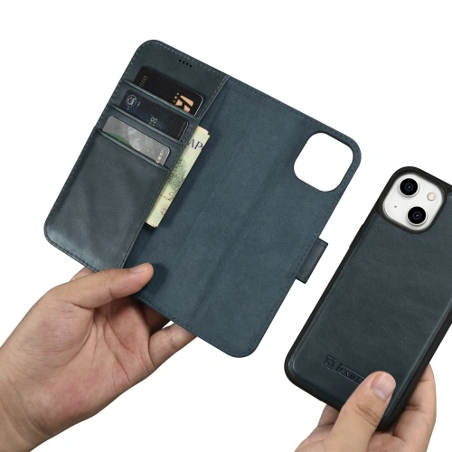 Kup Case iCarer Oil Wax Wallet Anti-RFID 2in1 Apple iPhone 14 blau - ICR439 - {ean13} - Sklep Home Screen