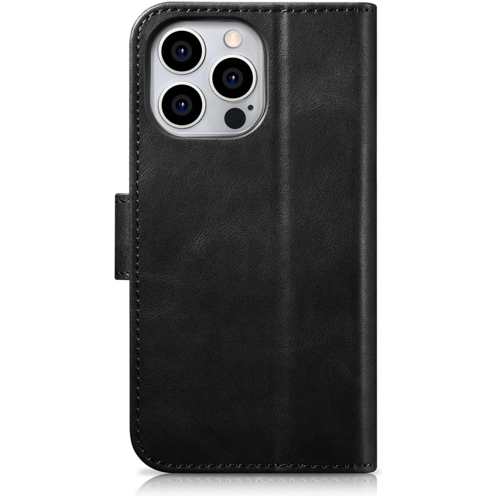 Etui iCarer Oil Wax Wallet Anti-RFID 2in1 Apple iPhone 14 Pro czarny