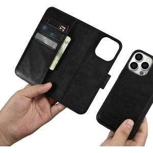 Kup Etui iCarer Oil Wax Wallet Anti-RFID 2in1 Apple iPhone 14 Pro černé - ICR441 - {ean13} - Sklep Home Screen
