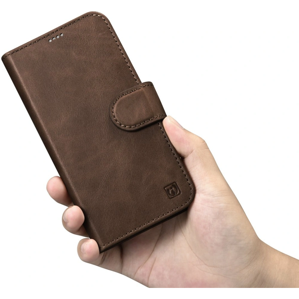 Etui iCarer Oil Wax Wallet Anti-RFID 2in1 Apple iPhone 14 Pro brązowy