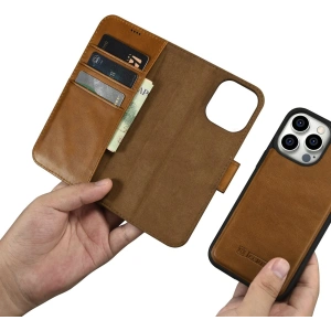 Kup Etui iCarer Oil Wax Wallet Anti-RFID 2in1 Apple iPhone 14 Pro světle hnědá - ICR444 - {ean13} - Sklep Home Screen