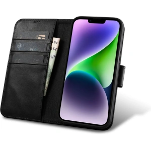Kup Etui iCarer Oil Wax Wallet Anti-RFID 2in1 Apple iPhone 14 Plus / 15 Plus černé - ICR445 - {ean13} - Sklep Home Screen