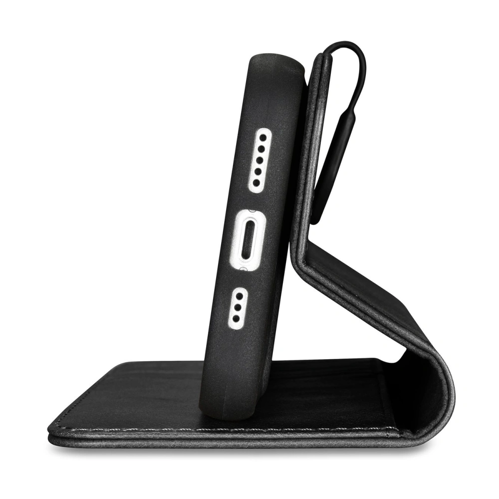 Etui iCarer Oil Wax Wallet Anti-RFID 2in1 Apple iPhone 14 Plus / 15 Plus czarny