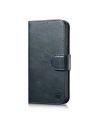 Husă iCarer Oil Wax Wallet Anti-RFID 2in1 pentru Apple iPhone 14 Plus / 15 Plus albastru