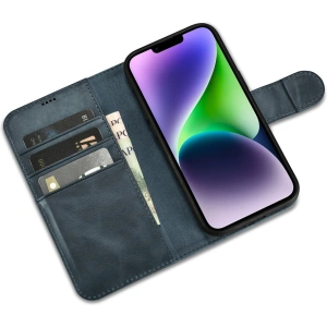 Kup Etui iCarer Oil Wax Wallet Anti-RFID 2in1 Apple iPhone 14 Plus / 15 Plus modré - ICR447 - {ean13} - Sklep Home Screen
