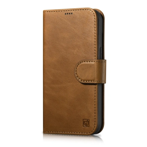Kup Husă iCarer Oil Wax Wallet Anti-RFID 2în1 pentru Apple iPhone 14 Plus / 15 Plus maro deschis - ICR448 - {ean13} - Sklep Home Screen