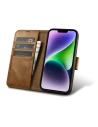 Kup Husă iCarer Oil Wax Wallet Anti-RFID 2în1 pentru Apple iPhone 14 Plus / 15 Plus maro deschis - ICR448 - {ean13} - Sklep Home Screen
