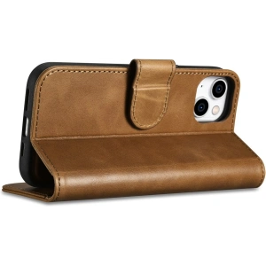 Kup Etui iCarer Oil Wax Wallet Anti-RFID 2in1 Apple iPhone 14 Plus / 15 Plus světle hnědá - ICR448 - {ean13} - Sklep Home Screen