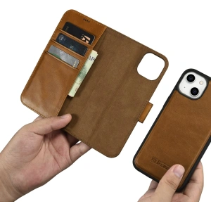 Kup Etui iCarer Oil Wax Wallet Anti-RFID 2in1 Apple iPhone 14 Plus / 15 Plus světle hnědá - ICR448 - {ean13} - Sklep Home Screen