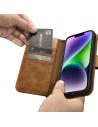 Kup Husă iCarer Oil Wax Wallet Anti-RFID 2în1 pentru Apple iPhone 14 Plus / 15 Plus maro deschis - ICR448 - {ean13} - Sklep Home Screen