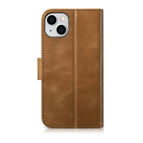 Kup Husă iCarer Oil Wax Wallet Anti-RFID 2în1 pentru Apple iPhone 14 Plus / 15 Plus maro deschis - ICR448 - {ean13} - Sklep Home Screen