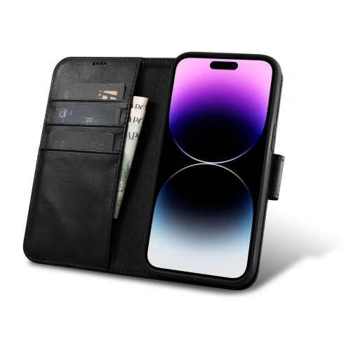 Kup Etui iCarer Oil Wax Wallet Anti-RFID 2in1 Apple iPhone 14 Pro Max czarny - ICR449 - {ean13} - Sklep Home Screen