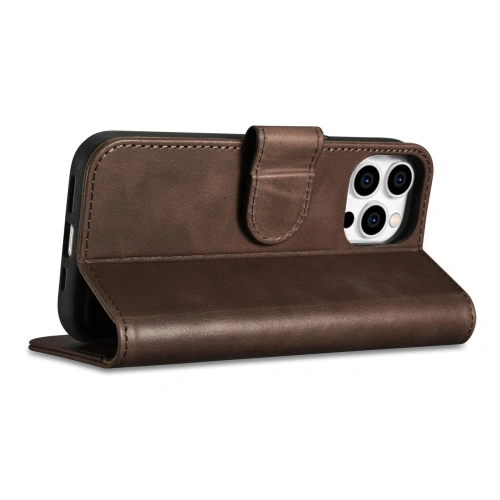 Kup Etui iCarer Oil Wax Wallet Anti-RFID 2in1 Apple iPhone 14 Pro Max brązowy - ICR450 - {ean13} - Sklep Home Screen