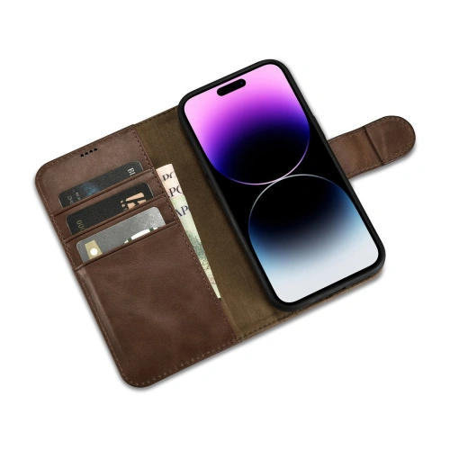 Kup Etui iCarer Oil Wax Wallet Anti-RFID 2in1 Apple iPhone 14 Pro Max hnědý - ICR450 - {ean13} - Sklep Home Screen