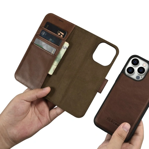 Kup Etui iCarer Oil Wax Wallet Anti-RFID 2in1 Apple iPhone 14 Pro Max hnědý - ICR450 - {ean13} - Sklep Home Screen
