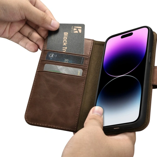Kup Etui iCarer Oil Wax Wallet Anti-RFID 2in1 Apple iPhone 14 Pro Max hnědý - ICR450 - {ean13} - Sklep Home Screen