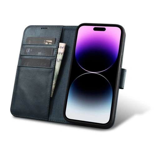 Kup Etui iCarer Oil Wax Wallet Anti-RFID 2in1 Apple iPhone 14 Pro Max modrý - ICR451 - {ean13} - Sklep Home Screen