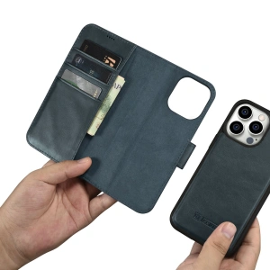 Kup Etui iCarer Oil Wax Wallet Anti-RFID 2in1 Apple iPhone 14 Pro Max modrý - ICR451 - {ean13} - Sklep Home Screen