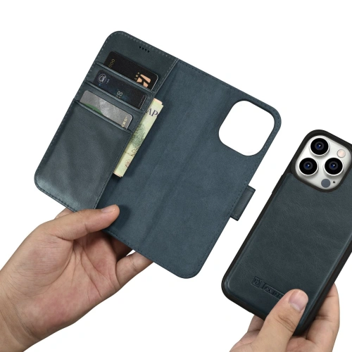 Kup Etui iCarer Oil Wax Wallet Anti-RFID 2in1 Apple iPhone 14 Pro Max modrý - ICR451 - {ean13} - Sklep Home Screen