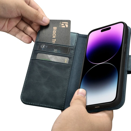 Kup Etui iCarer Oil Wax Wallet Anti-RFID 2in1 Apple iPhone 14 Pro Max modrý - ICR451 - {ean13} - Sklep Home Screen
