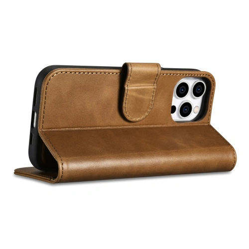Kup Etui iCarer Oil Wax Wallet Anti-RFID 2in1 Apple iPhone 14 Pro Max jasně hnědý - ICR452 - {ean13} - Sklep Home Screen