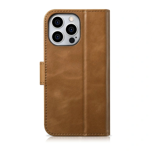 Kup Etui iCarer Oil Wax Wallet Anti-RFID 2in1 Apple iPhone 14 Pro Max jasně hnědý - ICR452 - {ean13} - Sklep Home Screen