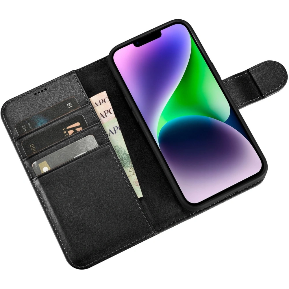 Etui iCarer Wallet Anti-RFID 2in1 Apple iPhone 14 czarny