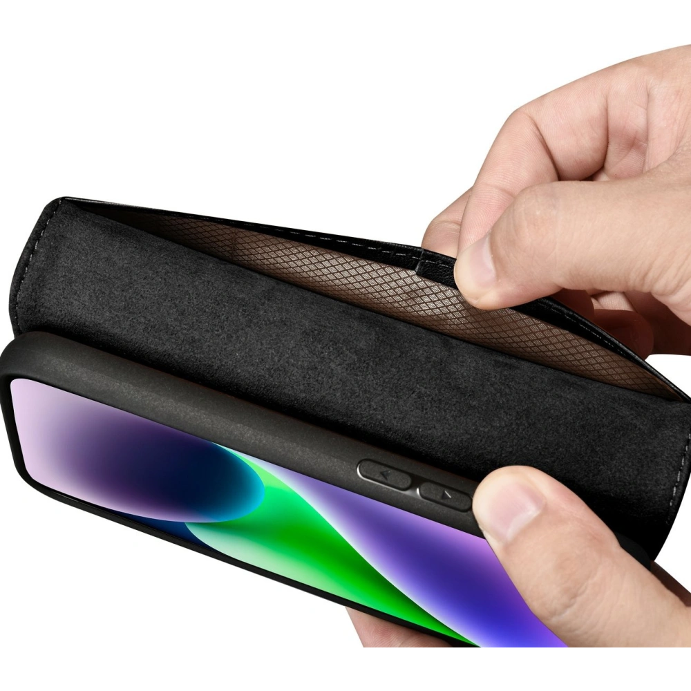 Etui iCarer Wallet Anti-RFID 2in1 Apple iPhone 14 czarny