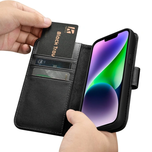 Kup Carcasă iCarer Wallet Anti-RFID 2in1 Apple iPhone 14 negru - ICR453 - {ean13} - Sklep Home Screen