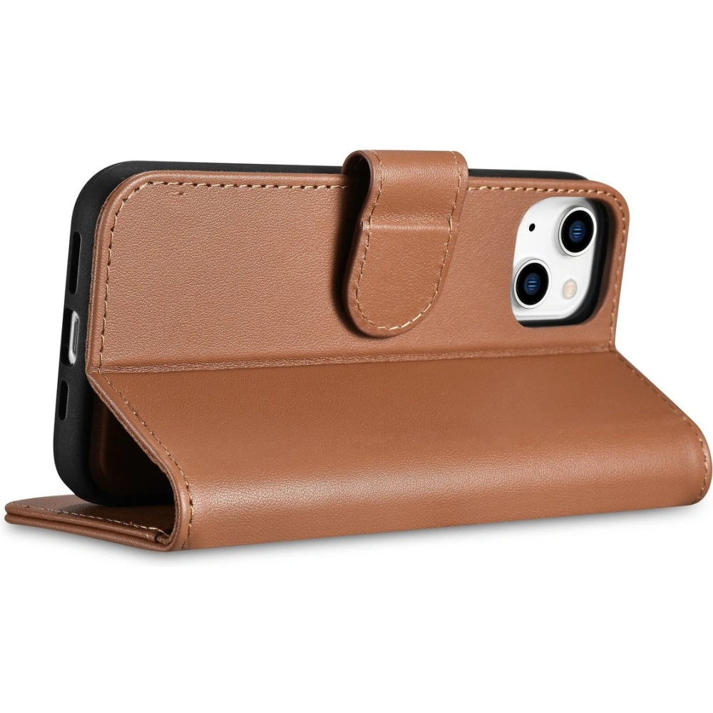Etui iCarer Wallet Anti-RFID 2in1 Apple iPhone 14 brązowy