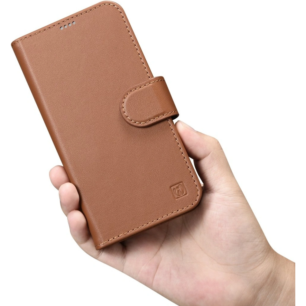 Etui iCarer Wallet Anti-RFID 2in1 Apple iPhone 14 brązowy