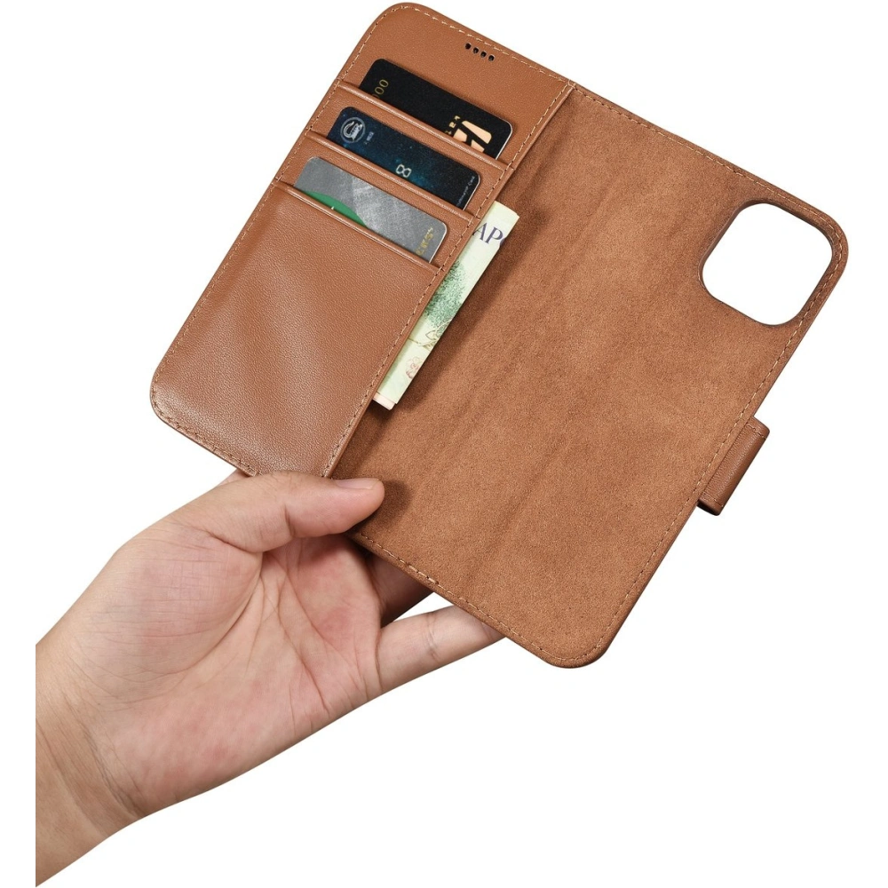 Etui iCarer Wallet Anti-RFID 2in1 Apple iPhone 14 brązowy