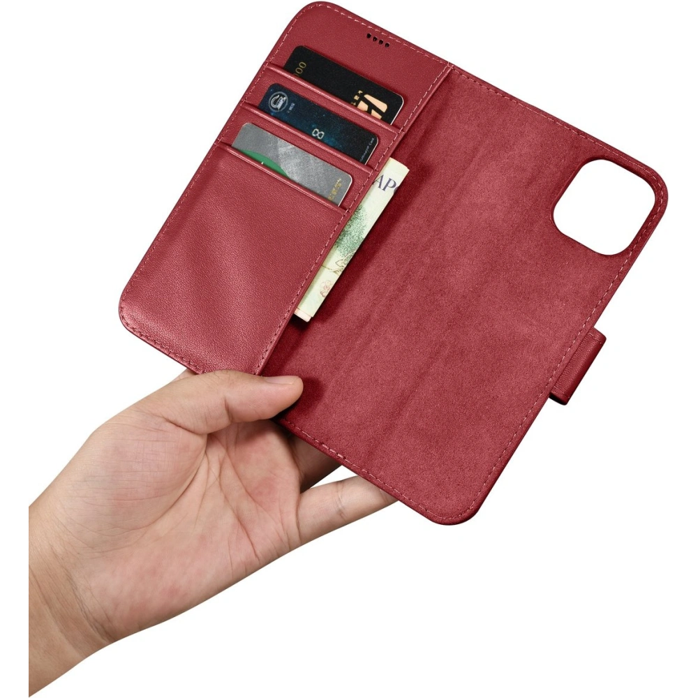 Etui iCarer Wallet Anti-RFID 2in1 Apple iPhone 14 czerwony