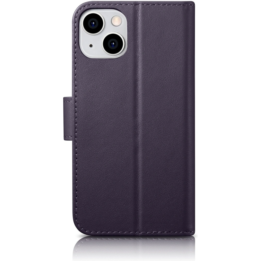 Etui iCarer Wallet Anti-RFID 2in1 Apple iPhone 14 ciemnofioletowy